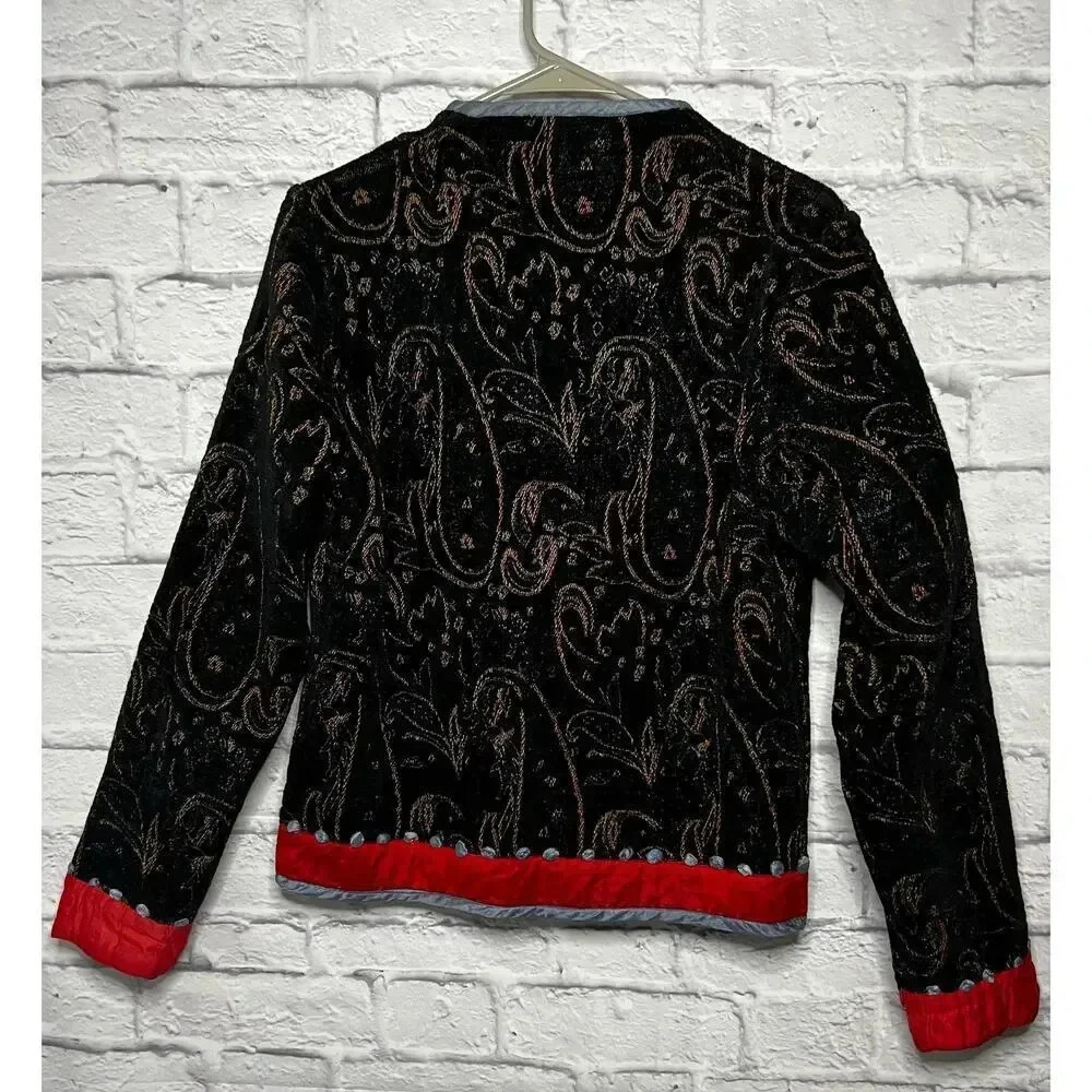 Parsley & Sage reversible tapestry paisley print cotton silk Jacket, size S. - Picture 4 of 16
